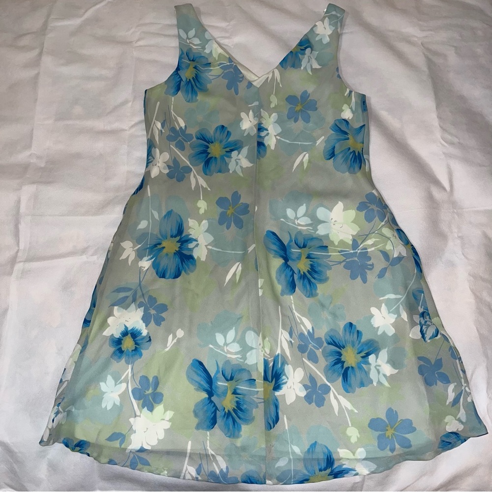 Floral green and blue Vintage dress barn dress Size 8